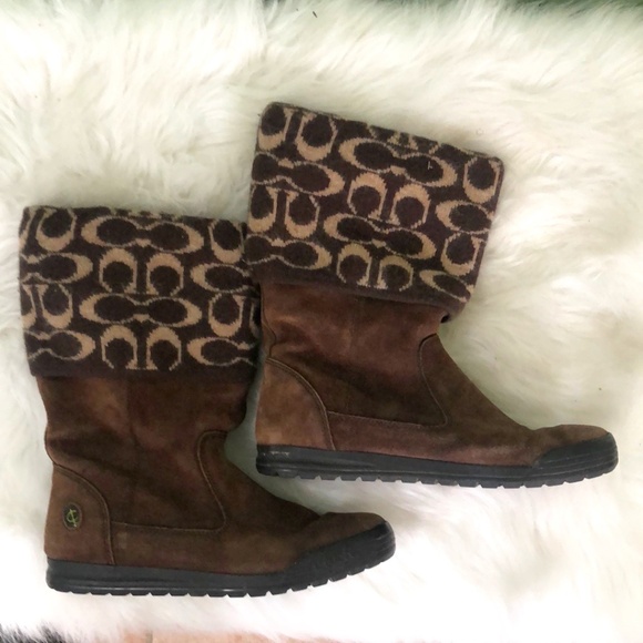 Coach Insulated Woven  Boots Women's Size 5.5 - Picture 1 of 10